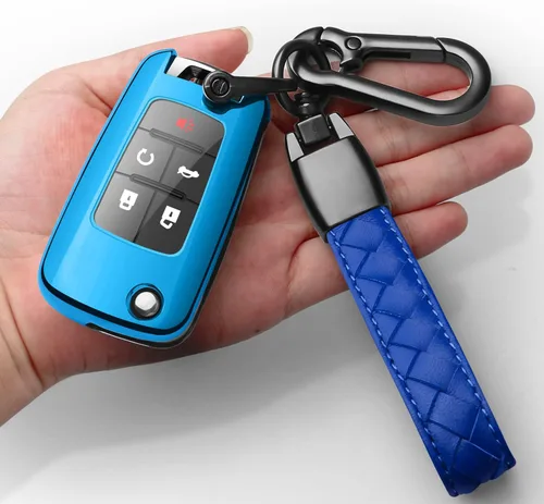 Miniatura 10 de para Chevrolet Funda para Llavero con Llavero de TPU de Protección Completa Compatible con Equinox Camaro Cruze Malibu Sonic Volt Park Impala Buick