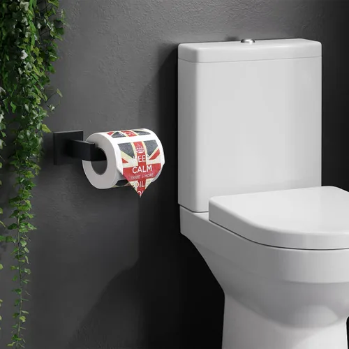 Miniatura 7 de TQKAG Soporte de papel higiénico negro mate SUS304 de acero inoxidable, moderno soporte de rollo de papel higiénico cuadrado para montaje en pared