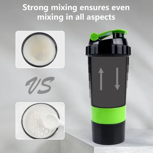 Miniatura 5 de XTK Shaker Bottle - Botellas mezcladoras de proteínas de 16 onzas con bola mezcladora, botella de agua deportiva portátil a prueba de fugas, taza