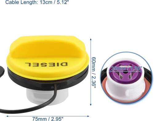 Miniatura 6 de ACROPIX Tapa para depósito de combustible diésel para Land Rover Defender Discovery 2019-on LR053666/C2Z32584, paquete de 1 unidad, color amarillo