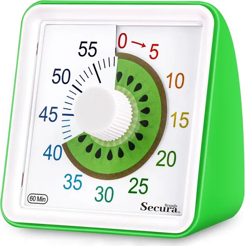 Miniatura 15 de Secura - Temporizador visual de cuenta regresiva de 60 minutos para niños y adultos, herramienta de gestión del tiempo en el aula (negro)