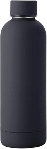 Botella de agua deportiva de boca estrecha aislada de acero inoxidable de 17 onzas, frasco de vacío con forma de cola de doble pared (16.9 fl oz,