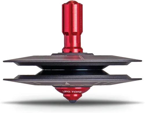 Miniatura 15 de Tops OVNI - Altura 611 Top giratorio de metal Inspirado en el incidente OVNI de la Unión Soviética de 1986 Cuerpo OVNI de aluminio plateado