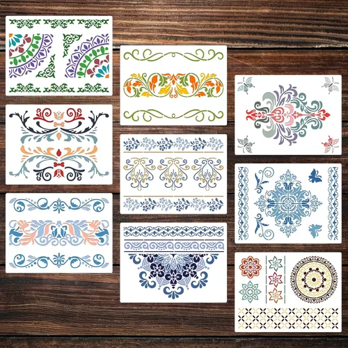 9Pcs Datura Stencils for Painting