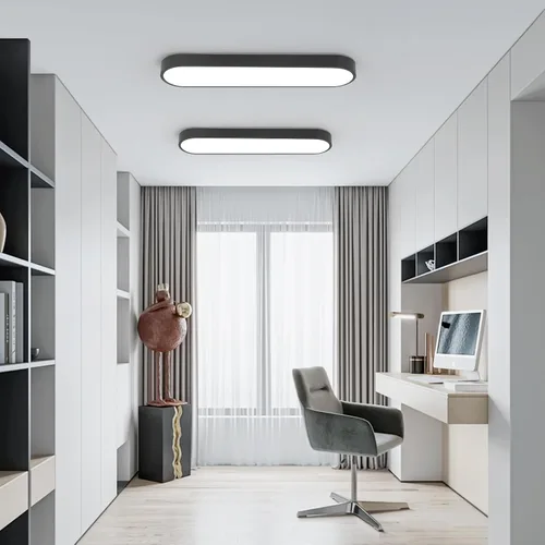 Miniatura 2 de Lámpara de techo lineal de 23.6 pulgadas, LED moderna de 40 W, lámpara de techo simple negra, iluminación de techo de perfil bajo para dormitorio