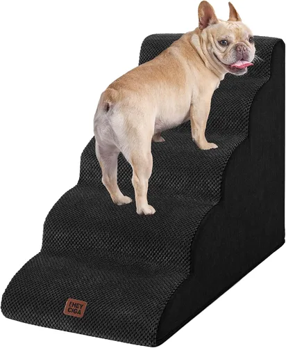 Miniatura 15 de EHEYCIGA Rampa de escaleras curvadas para perros pequeños de 15.7 pulgadas de alto, escalones para perros de 3 escalones para sofá y silla