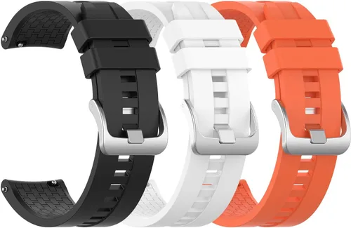 Paquete de 3 correas de silicona para Huawei Watch GT Classic de repuesto (negro, blanco, naranja)