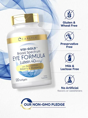 Miniatura 5 de Carlyle Suplemento para la salud ocular 120 cápsulas blandas con luteína de 40 mg, zeaxantina, arándano y arándano Vitaminas de apoyo ocular