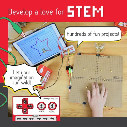 Miniatura 6 de Kit STEM Makey Makey de Joylabz, Kits Científicos Educativos, Miles de Actividades de Ingeniería y Programación de Computadoras, Diversión Práctica