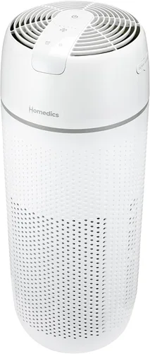 Homedics Purificador de aire, torre 4 en 1 para habitaciones extra grandes de hasta 1,692 pies cuadrados, filtración tipo HEPA 99% para humo,