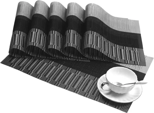 Miniatura 49 de SHACOS - Caminos de mesa de vinilo tejido, lavables, para uso en interiores o exteriores, fáciles de limpiar
