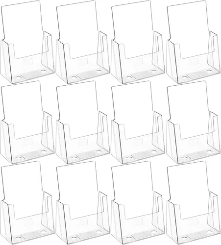 Miniatura 13 de MaxGear Soporte acrílico para folletos de 4 pulgadas, soporte de plástico transparente para libros, libros, revistas, menús, organizador multiusos