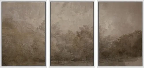 Miniatura 403 de SIGNWIN Lienzo enmarcado para pared, arte con pinceladas de flujo neutro en tonos beige abstractos, ilustraciones, arte moderno, decorativo