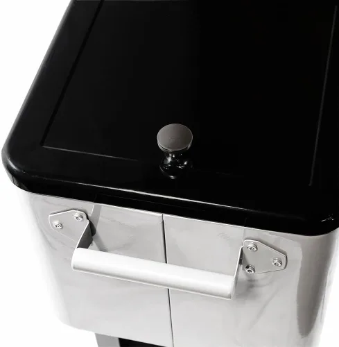 Miniatura 9 de Clevr caja refrigeradora para hielo rodante, para patio y exteriores, con bandeja adicional, barra de fiestas de patio portátil, cofre de bebidas