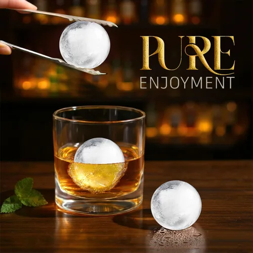 Miniatura 7 de Paquete de 3 bandejas para cubitos de hielo para congelador, máquina de hielo redonda grande para whisky, molde de hielo de 8 bolas con cubo