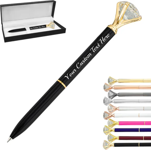 1 bolígrafo de diamante con cristal, bolígrafos personalizados a granel con grabado sin nombre, bolígrafos de diamante personalizados, lápiz óptico