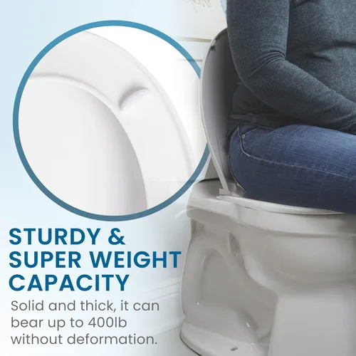 Miniatura 7 de GenieBidet Asiento de inodoro alargado de cierre suave, asiento de inodoro silencioso y tapas de inodoro, herramientas de montaje alargadas