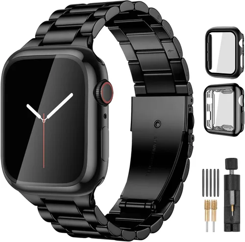 Lerobo Compatible con Apple Watch Band de 1.732 in 1.654 in 1.575 in 1.496 in 1.614 in 1.772 in 150.9 ft 1.929 in, correa de metal de acero
