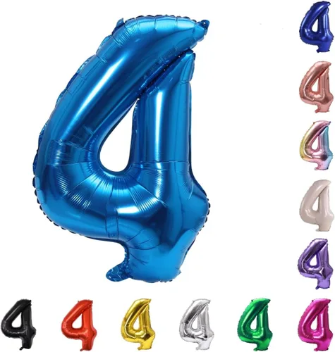 Miniatura 47 de YPSelected Globo grande de 32 pulgadas de helio con números 0-9 de papel de aluminio azul para cumpleaños, bodas y fiestas (Azul, 3)