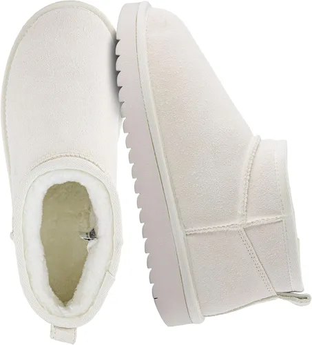 Miniatura 55 de CUSHIONAIRE, Hip 2 - Botas de nieve de gamuza auténtica para mujer, sin cordones, con cómodo forro de piel de oveja sintética + espuma viscoelástica