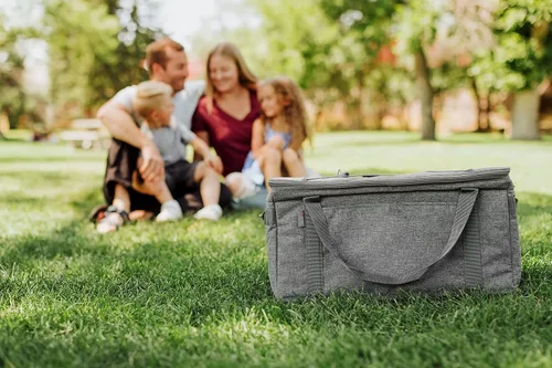 Miniatura 8 de PICNIC TIME Enfriador plegable para 64 latas, bolsa térmica suave con aislamiento grande, enfriador de playa portátil con correa para el hombro