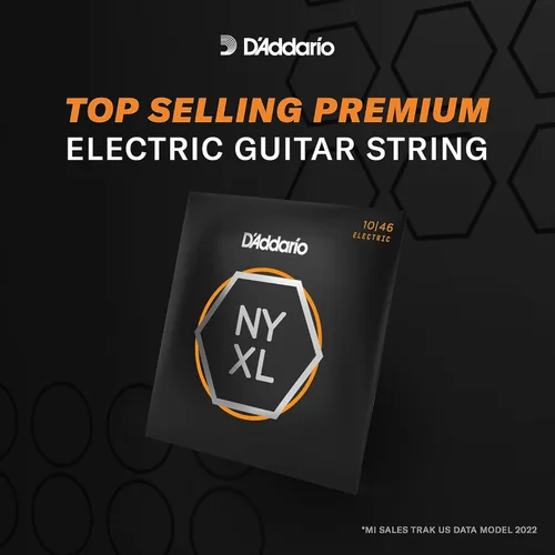 Miniatura 3 de D'Addario Cuerdas para guitarra eléctrica, NYXL entorchadas en níquel, NYXL1164, calibre medio 11-64, juego de 7 cuerdas, paquete de 1