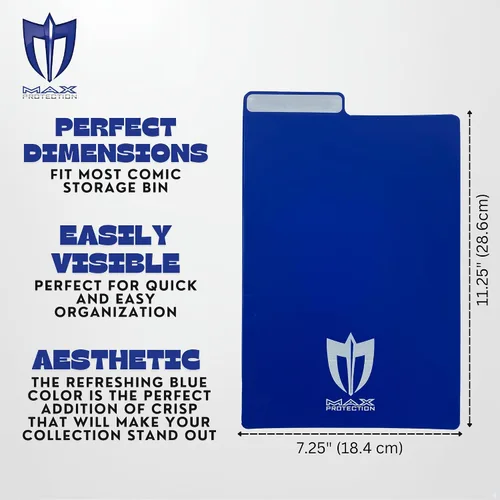 Miniatura 4 de Max Protection Separadores de cómics con pestañas, calidad de archivo de plástico de 30 puntos para almacenamiento de cómics, pestañas de índice
