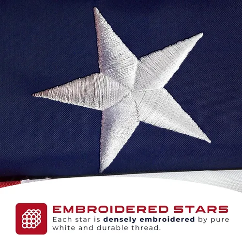 Miniatura 3 de Shop72 Bandera estadounidense, bandera estadounidense de 3 x 5 para exteriores, resistente, estrellas bordadas, lealtad a Estados Unidos, bandera
