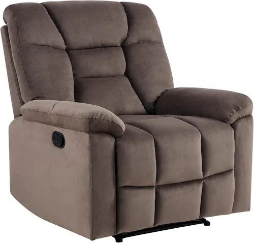 EBELLO Silla reclinable manual para adultos con reposacabezas y respaldo acolchados suaves, sofá reclinable individual con relleno para sala de