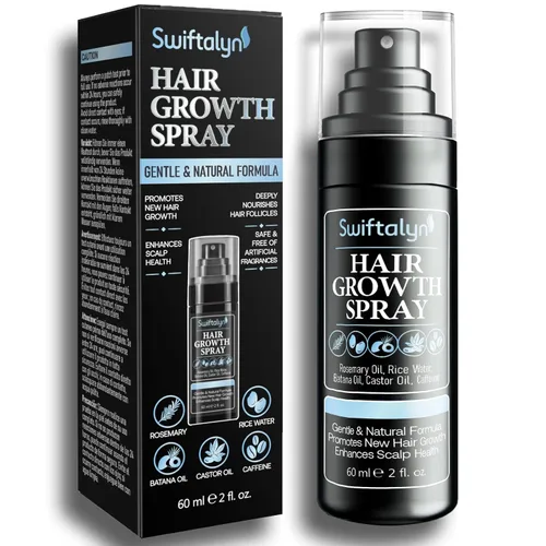 Suero natural para el crecimiento del cabello para hombres: aceite para el cabello y el cuero cabelludo con romero, aceite de batana, agua de arroz,