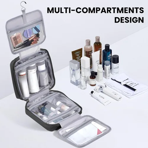 Miniatura 3 de JOMOLA Neceser colgante para hombres y mujeres, bolsa de maquillaje de viaje resistente al agua, bolsa organizadora de artículos de tocador de viaje