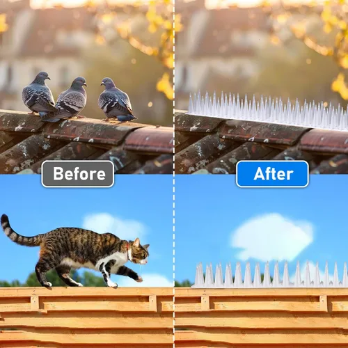 Miniatura 5 de TOBWOLF Paquete de 12 picos de pájaros, picos de plástico para valla para pájaros pequeños, paloma, ardilla, mapache, no más nidos de pájaros