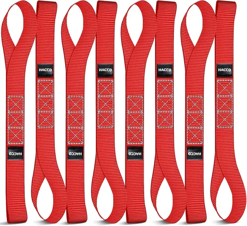 Miniatura 8 de Haccoplanet Paquete de 8 correas de amarre de bucle suave para motocicleta, de 1.6 x 17 pulgadas, resistencia de rotura de 10000 libras, bucles