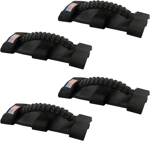 Miniatura 9 de 4 asas de agarre de barra antivuelco compatibles con Jeep Wrangler JLU JK JKU TJ YJ LJ JT JL y Gladiator JT 1955-2022 UTV y ATV (negro)