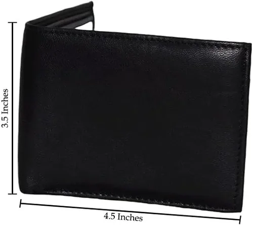 Miniatura 6 de ADAMONDE Cartera 100% piel auténtica, Negro
