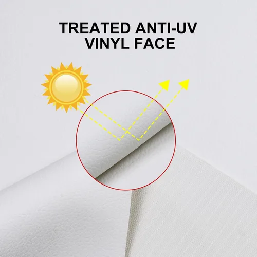 Miniatura 3 de Tela marina de vinilo de cuero sintético, almohadillas interiores de repuesto para barcos y techos, más suave y duradera (48 x 55 pulgadas, beige)