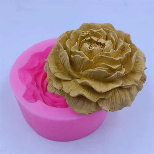 Miniatura 2 de Moldes de velas de flores de peonía, moldes de silicona 3D para jabón hecho a mano, velas de jabón, moldes de resina, moldes de manualidades