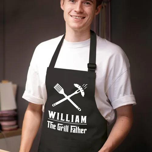 Miniatura 9 de Delantal personalizado para hombres, regalo de chef personalizado, regalo del día del padre, regalo de barbacoa y parrilla para papá, delantal