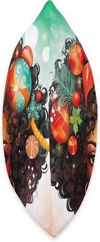 Miniatura 2 de Black women Christmas ornament melanin curly hair Melanin Christmas Queen Xmas Black Girl Magic Ornament - Almohada de 16 x 16 pulgadas, multicolor