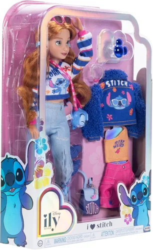 Miniatura 8 de Disney ILY 4EVER Muñecas de Moda Cabello Rojo Stitch de 11.5" de Alto con 13 Puntos de Articulación, Dos Conjuntos Completos para Mezclar y Combinar