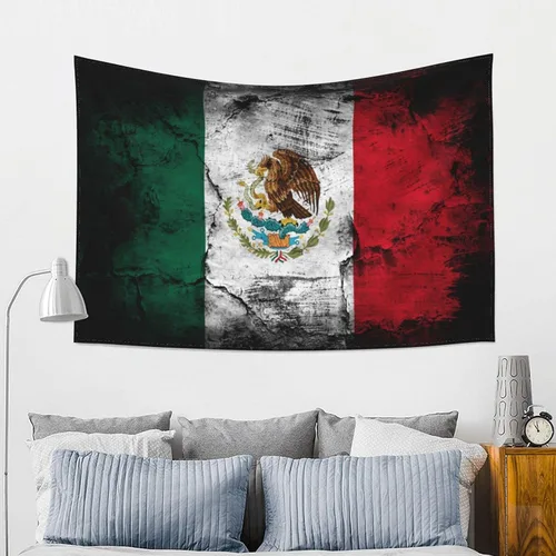 Miniatura 5 de LIYAKITO Tapiz de bandera de México, águila, para colgar en la pared, decoración artística de pared para dormitorio, sala de estar, dormitorio, Retro