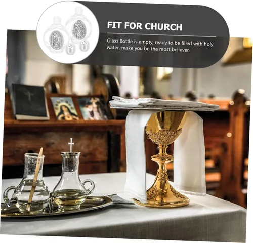 Miniatura 2 de ABOOFAN 6 unidades para aceite Jesús cristiano oro Pascua aceites tonos decoraciones contenedor agua esencial vidrio festival recargable bautismo
