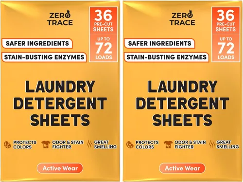 Miniatura 15 de Zero Trace Hojas de detergente para ropa totalmente natural, ecológicas, jabón de lavandería, detergente para ropa activa de viaje