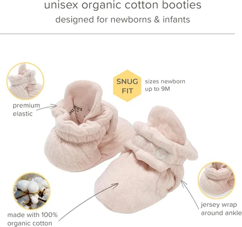 Miniatura 7 de Burt's Bees Baby Botines unisex de algodón orgánico para recién nacidos