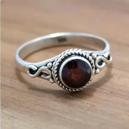 Miniatura 2 de Christmas Day Gifts Ring, Garnet ring, Solid 925 Silver Ring, Unique Design Ring, Statement Ring, Best Mother Gifts, Artisan Jewelry, Garnet