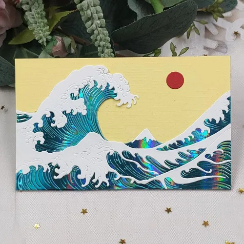 Miniatura 4 de Metal Big Waves Spray Verano Océano Troqueles Troquelado Troqueles de Corte Plantillas de Embossing Plantillas Molde de Plantilla para Hacer