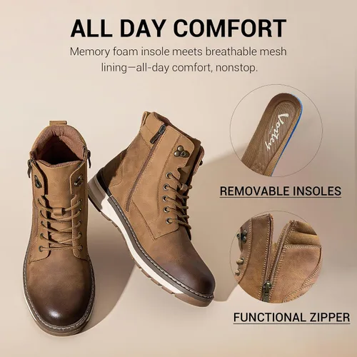 Miniatura 2 de Vostey - Botas para hombre tipo chukka, cómodas y casuales