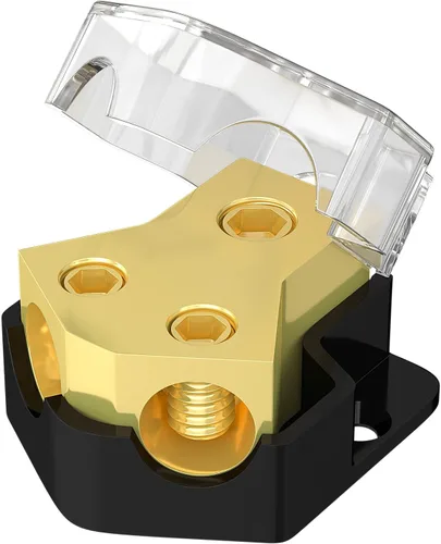 Joinfworld Bloque de Distribución de Energía de 12V Audio para Automóvil Bloque de Distribución de Tierra de 2 Vías Calibre 0/2/4 Entrada Calibre