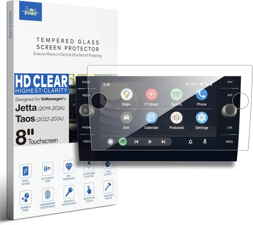 Protector de pantalla de vidrio templado diseñado para Volkswagen Jetta & Jetta GLI Autobahn (2019-2024), Taos SE/SEL (2022-2024), pantalla táctil
