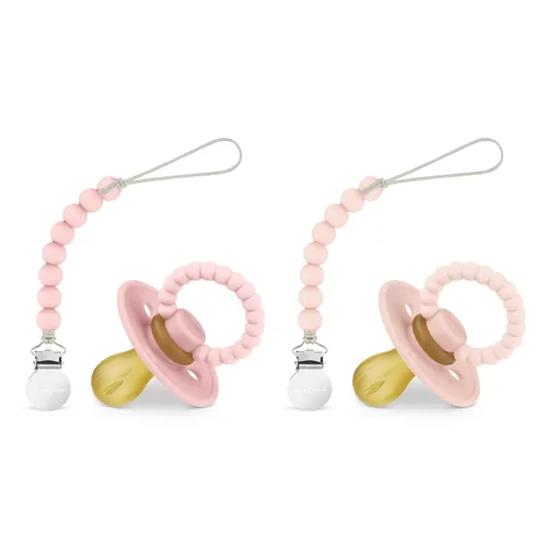 Miniatura 8 de Luladream - Juego de chupete y clip, pezón de goma natural, mango de dentición suave, para bebés y niños pequeños, de 0 a 18 meses